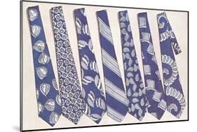 Blue and Gray Neckties-null-Mounted Art Print