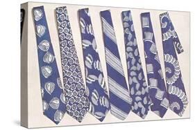 Blue and Gray Neckties-null-Stretched Canvas