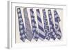 Blue and Gray Neckties-null-Framed Art Print