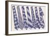 Blue and Gray Neckties-null-Framed Art Print