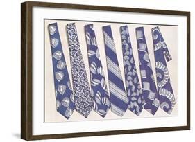 Blue and Gray Neckties-null-Framed Art Print