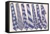 Blue and Gray Neckties-null-Framed Stretched Canvas