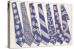 Blue and Gray Neckties-null-Stretched Canvas