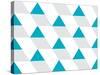 Blue and Gray Triangular Prism Seamless Pattern on White. Triangle Geometric Pattern. Modern Stylis-Aine-Stretched Canvas