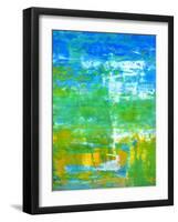 Blue and Green Abstract Art Painting-T30Gallery-Framed Art Print