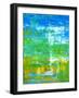 Blue and Green Abstract Art Painting-T30Gallery-Framed Art Print