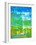 Blue and Green Abstract Art Painting-T30Gallery-Framed Art Print