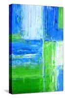 Blue and Green Abstract Art Painting-T30Gallery-Stretched Canvas