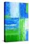 Blue and Green Abstract Art Painting-T30Gallery-Stretched Canvas