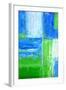 Blue and Green Abstract Art Painting-T30Gallery-Framed Art Print