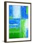 Blue and Green Abstract Art Painting-T30Gallery-Framed Art Print