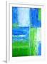 Blue and Green Abstract Art Painting-T30Gallery-Framed Art Print