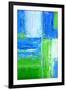 Blue and Green Abstract Art Painting-T30Gallery-Framed Art Print