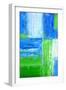 Blue and Green Abstract Art Painting-T30Gallery-Framed Art Print