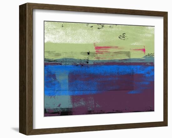 Blue and Green Abstract Composition I-Alma Levine-Framed Art Print