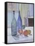 Blue and Green Bottles and Oranges-Spencer Frederick Gore-Framed Stretched Canvas