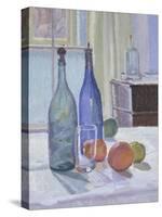 Blue and Green Bottles and Oranges-Spencer Frederick Gore-Stretched Canvas