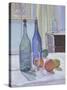 Blue and Green Bottles and Oranges-Spencer Frederick Gore-Stretched Canvas