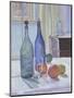 Blue and Green Bottles and Oranges-Spencer Frederick Gore-Mounted Giclee Print