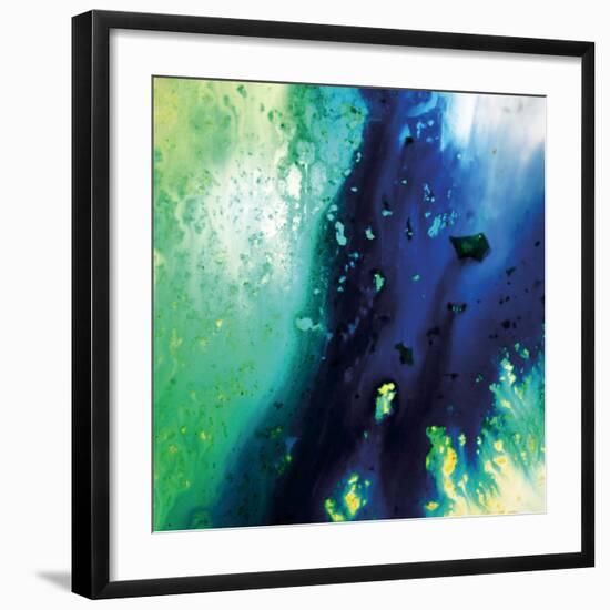 Blue and Green Flowing Abstract, c. 2008-Pier Mahieu-Framed Premium Giclee Print