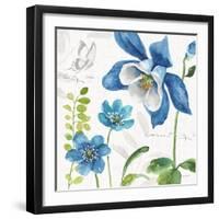 Blue and Green Garden III-Lisa Audit-Framed Art Print