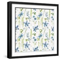 Blue and Green Garden Step 01-Lisa Audit-Framed Art Print