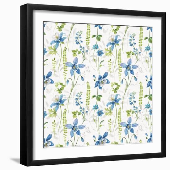 Blue and Green Garden Step 01-Lisa Audit-Framed Art Print