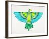 Blue and Green Parrot-Cat Coquillette-Framed Art Print