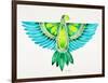 Blue and Green Parrot-Cat Coquillette-Framed Art Print