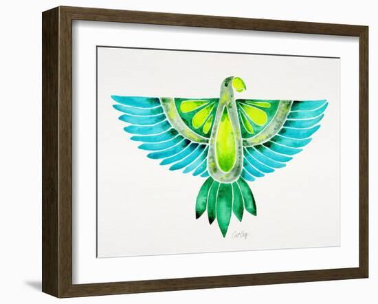 Blue and Green Parrot-Cat Coquillette-Framed Art Print