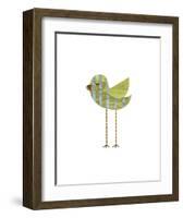 Blue and Green Striped Bird-John W^ Golden-Framed Art Print