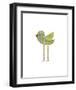 Blue and Green Striped Bird-John W^ Golden-Framed Art Print