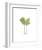 Blue and Green Striped Bird-John W^ Golden-Framed Art Print