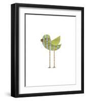 Blue and Green Striped Bird-John W^ Golden-Framed Giclee Print