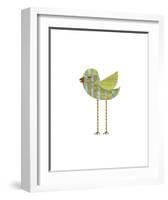 Blue and Green Striped Bird-John W^ Golden-Framed Giclee Print