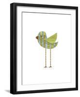 Blue and Green Striped Bird-John W^ Golden-Framed Giclee Print