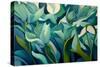 Blue and Green Tulips-Lea Faucher-Stretched Canvas