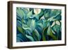 Blue and Green Tulips-Lea Faucher-Framed Art Print