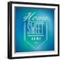 Blue and Green Vintage Home Sweet Home Sign Poster-alexmillos-Framed Art Print