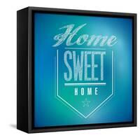 Blue and Green Vintage Home Sweet Home Sign Poster-alexmillos-Framed Stretched Canvas