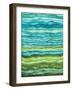 Blue and Green Waves. Hand Drawn Watercolor Background-Nebula Cordata-Framed Photographic Print