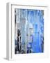 Blue And Grey Abstract Art Painting-T30Gallery-Framed Art Print