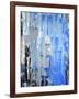 Blue And Grey Abstract Art Painting-T30Gallery-Framed Art Print