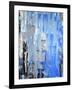 Blue And Grey Abstract Art Painting-T30Gallery-Framed Art Print