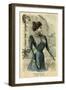 Blue and Lace Dress 1899-null-Framed Art Print