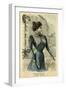 Blue and Lace Dress 1899-null-Framed Art Print