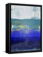 Blue and Light Gray Abstract Study-Emma Moore-Framed Stretched Canvas