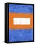 Blue and Orange Abstract Theme 1-NaxArt-Framed Stretched Canvas