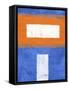 Blue and Orange Abstract Theme 2-NaxArt-Framed Stretched Canvas