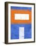 Blue and Orange Abstract Theme 2-NaxArt-Framed Art Print